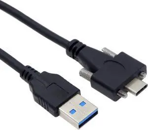 USB C to USB Data Cable USB Panel Mount Cable USB 3.1 Type-C Dual Screw Locking to Standard USB3.0 Data Cable