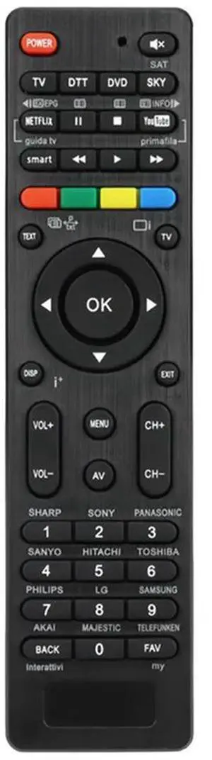 For 4 in 1 U Remote Control for TV DTT DVD SKY Key Search Automatic Matching