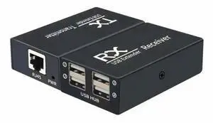 For 120M USB Extender 4 Port USB1.1 Hub Extender over RJ45 Ethernet USB UTP Extension Receiver-US Plug