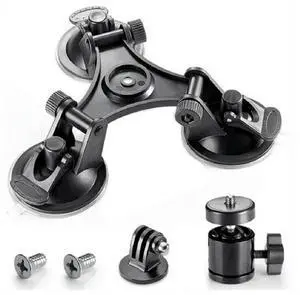 For Car Holder Triple Vacuum Suction Cup Mount for Osmo Pocket Stabilizer Accessory with Expansion Adapter
