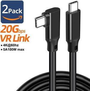 Elbow 4K 60Hz HDR Video USB 3.2 Gen 2X2 USB C Cable 20Gbps 5A/100W Fast Charge Compatible with MacBook Pro 2022/Samsung Galaxy S22/Z Fold/Z Flip/Switch, etc (1.6ft , 2 Pack)