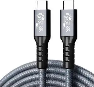 [1.5Ft] Thunderbolt 4 Cable with 40Gbps Data Sync/ 240W Charging and 8K/5K@60Hz for Thunderbolt 4/3, USB4, and USB C iPhone 15Pro/15ProMax, MacBooks, iPad Pro, Hub, Docking