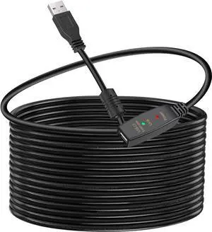 USB 3.0 Active Extension Cable 16 Feet, Long USB Type-A Male to Female Extender Cord, Built-in 1 Signal Booster Smart Chips, 5Gbps Transfer for Printers,Keyboards, Game Console, loudspeakers