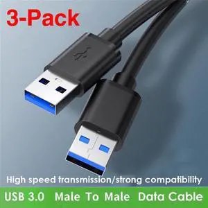 USB3.0 to USB3.0 Extension Cable USB A Male to Male USB 3.0 Extender For Radiator Hard Disk TV Box USB Cable Extension (3 Pack,1.6FT)