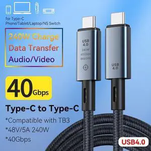 Thunderbolt 4 Cable, Thunderbolt Certified, 0.5M (1.64FT), 40 Gb/s Data Transfer, 240W Power Charging, 8K@60Hz display Compatible with Thunderbolt 4, Thunderbolt 3, USB-C, and USB4 Devices