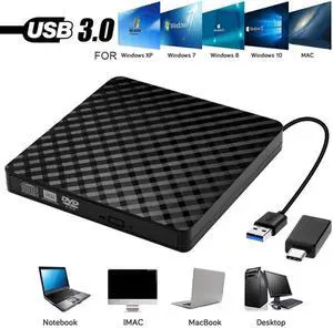 Universal External CD DVD Optical Drive Portable Type-C/USB3.0 External DVD Optical Drive Player Reader for Computer Laptop