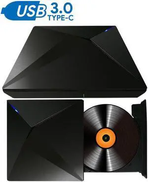 Polaris External DVD Drive, USB 3.0 Portable CD/DVD+/-RW Drive/DVD Player for Laptop CD ROM Burner Compatible with Laptop Desktop PC Windows Linux OS Apple Mac Black