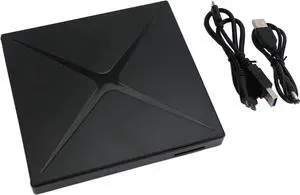 DVD Player for Laptop, USB 3.0 Type-C Dual Port Portable External CD DVD Drive, Drive Slim DVD/CD ROM Rewriter Burner Support SD cards Reader for Laptop Desktop PC Windows Linux OS Apple Mac