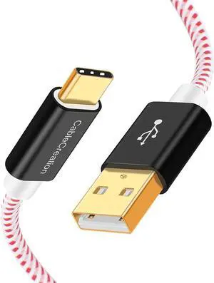 Short USB C Cable 1.6 FT USB A to USB C Cable Braided USB to C Cable Fast Charging Cable 3A 480Mbps Data, Compatible with MacBook Air Chromebook Pixel Galaxy S21 S20 S10,etc 0.5M/Red