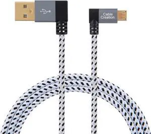 3 FT [2-Pack] 90 Degree USB 2.0 A to Micro USB B Cable, Double Angle-Dual Angled Micro USB Cable with Aluminium Case,1 M Space Gray