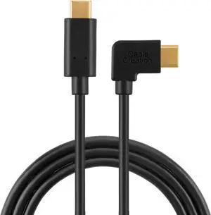 USB C to USB C Cable Right Angle 60W 3A Fast Charge, 6.6ft USB-C to USB-C Cable, Compatible with MacBook(Pro), Galaxy S20/S10/S9/S9+/S8, Pixel 4 3XL, 2M Black