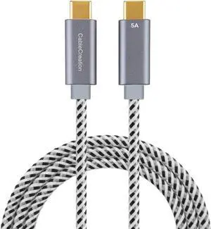 USB C Cable 6FT 100W USB2.0 C to C Cable 5A Fast Charging Cable 480Mbps Durable Braided USB Type C Cable for MacBook Pro Air Pixel 4XL S21 S20 S10 S9, Note 10, 1.83m Space Gray