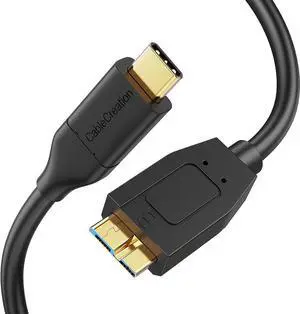 USB C Hard Drive Cable 4FT, USB 3.1 C to Micro B Cable 10Gbps USB C to Hard Drive Cable Compatible with MacBook Pro Air Galaxy S5 My Passport Elements etc, 1.2m Black
