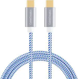 USB C Cable 10FT 60W USB C to USB C Fast Charging Cable USB Type-C to C Cable Braided 3A 60W 480Mbps Data for MacBook Pro Air iPad Air Pro S21/S20+/S20 Pixel 4/5 etc. 3m Blue