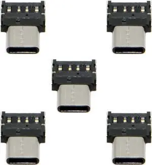 5pcs Ultra Mini Type-C USB-C to USB 2.0 OTG Adapter for Cell Phone Tablet & USB Cable & Flash Disk