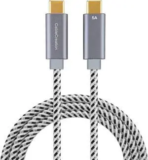 USB C Cable 6FT 100W USB2.0 C to C Cable 5A Fast Charging Cable 480Mbps Durable Braided USB Type C Cable for MacBook Pro Air Pixel 4XL S21 S20 S10 S9, Note 10, 1.83m Space Gray