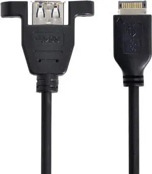 USB 3.1 Type-E Front Panel Header Male to USB 3.0 Type-A Female Extension Cable 50cm Panel Mount Type