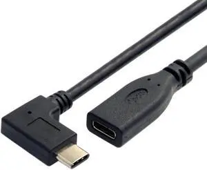 USB-C USB 3.1 Type C Male to Female 90 Degree Right Angled Extension Data Cable for Tablet 20cm