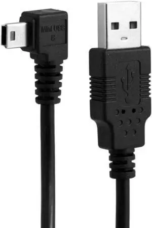 5Pin Mini USB Male to USB 2.0 Male Data Charge Cable 50cm Left Angled 90 Degree