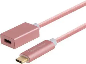 USB C Extension Cable 10Gbps, 3.3ft USB 3.1 Type C Male to Female Extension Cable(3A), Support 4K Video Audio Transfer, Compatible with MacBook Pro, Samsung Note 8 etc, 1M/Rose Gold