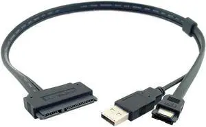 2.5 inch Hard Disk Drive SATA 22Pin to Esata Data + USB Powered Cable 50cm
