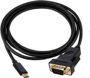 USB-C To VGA,Thunderbolt 3 Type C to VGA Male Converter Adapter Cable 1.8M