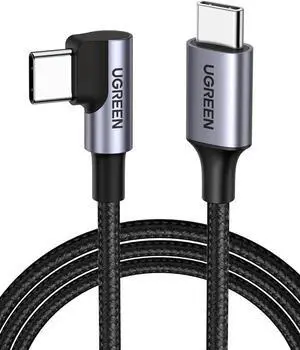 USB C to USB C Cable Right Angle 90 Degree Type C 60W PD Fast Charge Compatible with Samsung Galaxy S21 S20 Z Fold 3 Note 20 Google Pixel 5 4 MacBook Pro Air iPad Pro Air 4 Mini 6 Switch 6FT