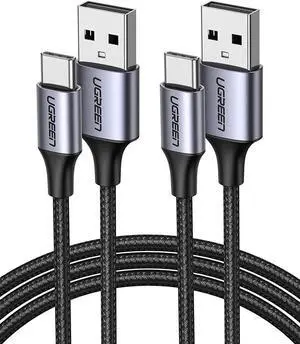 USB-C to USB A Cable Charger Type C Fast Charging Braided 2 Pack Compatible for Samsung Galaxy S21 S20 Z Flip Z Fold Note 20,iPad Mini 6 Air 4, PS5 Controller, LG V60 (6FT)