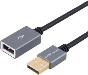 USB 2.0 Extension Cable, USB A Male to Female Extender for Gamepad, Flash Drive, Mouse, Keyboard, Printer, Scanner, Card Reader (1.66ft) Black