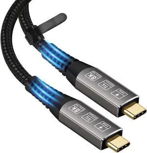 USB4 for Thunderbolt 3 4 40Gbps Cable 1M USB-C 4 Cable 8K@30Hz 5K/4K 60Hz Video 40Gbps Data Transmissions Rate 20V 5A 100W Power Delivery 3in1 USB-C Cable External SSD eGPU