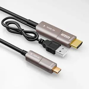 USB C to HDMI Optical Cable USB 3.1 Type C to HDMI 4K Thunderbolt 3/4 Compatible for MacBook Pro/Air (F0402-AOC-10M)
