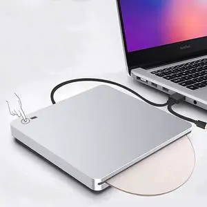External Blu-Ray Burner Player Drive with One Touch Pop up,USB 3.0&Type-C Portable CD DVD +/-RW Drive DVD/CD ROM Rewriter Burner Writer Compatible with Laptop Desktop PC Windows Mac Pro MacBook