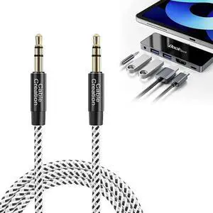 Aux Cable for Car with iPad Pro USB C Hub, Dockteck 5 in 1 Adapter for iPad Pro 2021 2020 iPad Air 4