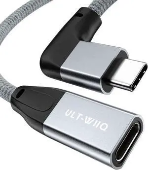 Right Angle USB C Extension Cable 1.65FT, 90 Degree USB C 3.1(10Gbps) Male to Female 100W Fast Charging Extender Cord for iPhone 12 Wireless Charger, MacBook Pro/Air, Nintendo Switch