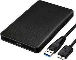 2.5 Inch Hard Drive Case USB 3.0 External Hard Drive Enclosure Enclosure SATA I II III HDD SSD 9.5mm 7mm [UASP Support] Tool Free Black