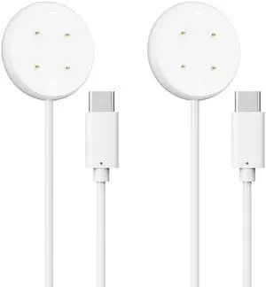 2 Pack Charger Compatible for Google Pixel Watch 3, Pixel Watch 2, Fitbit Google Ace LTE Charger Cable, Fast Charging, Type C Port Magnetic Charging Smartwatch Cable 3.3ft/1M White