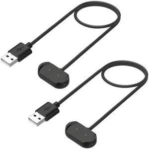 Charger for Amazfit T-Rex Pro, Bip 5, Bip 3, Bip U Pro, GTS 4 Mini, GTS 2 Mini, GTS 2e, GTS 2, GTR 2, GTR 2e, GTR Mini, Active Smart Watch Charging Cable Cord [2-Pack, 3.3ft/1m]
