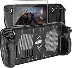 Upgraded Protective Case for Steam Deck with Screen Protector Soft TPU Protector Cover Accessories Kit with Anti-Collision Easy In Standallation Design