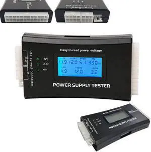 Digital LCD Power Supply Te Stander for ATX 20 Pin & 24 Pin Computer Power Connector CPU P4/EPS 8Pin/PCIe 6-Pin/Molex 4 Pin/Floppy SP4/SATA HDD Power Interface PC Tools1.8'' LCD Screen