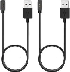 2 Packs USB Cable Charger Compatible with Xiaomi Mi Smart Band 9 / Band 8 / Band 8 Pro/Redmi Watch 3 Active Cable - Charging Chord for Smart Watch - Black