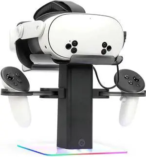 Charging Dock for MetaQuest 3S, Vertical Charging Stand, Compatible for Quest 3S/Quest 3/Quest 2 VR Controller Holder Black