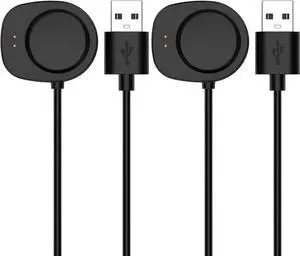 Replacement Charger for Amazfit Balance/T-Rex 3 Charger 3.3ft USB Cable Cord Portable Charging Stand Station Dock for Amazfit Balance/T-Rex 3 Watch Charger (Black,2PACKS)