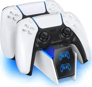 PS5 Controller Charger Dock Standation Compatible with Play Standation 5 DualSense Controller Remote Charger Docking Standation Fast Charging Dock Standation with 2 Types of Cable