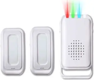 Motion Sensor Detector Door Chime for Business Store Entry Alert, Welcome Buzzer Monitor Doorbell Alarm for Home Elderly, LED Indicators & Vibration (2 Sensor & 1 Receiver)