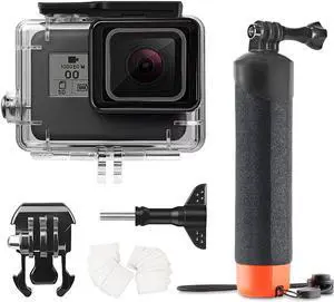 148FT/40M Underwater Waterproof Protective Case Shell Compatible for GoPro Hero 2018/7/6/5 Black,Monopod Floating Hand Grip Selfie Stick for Go Pro Hero7 Hero6 Hero5 Black Accessories Kit