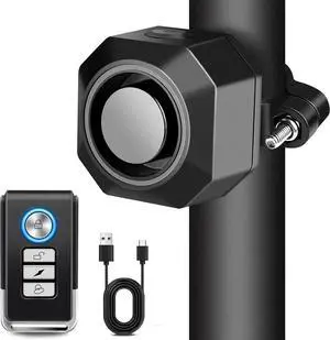 Bike Alarm USB Rechargeable with Mount, Motorcycle Alarm with Remote Motion,Wireless Bicycle Anti Theft System,Waterproof Vibration Alarm for Ebike Electric Bike Scooter Car