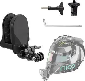 Motorcycle Helmet Chin Mount Kit Compatible with GoPro Hero 12 11 10 9 8 7 6 5 Black DJI Osmo Action In Standa360 AKASO Campark YI More Action Camera