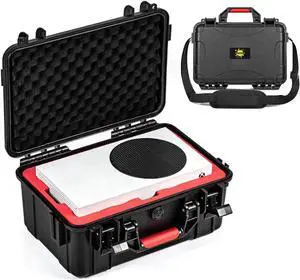 Carrying Case for Xbox Series S, Professional Deluxe Waterproof Case Soft Lining Hard Case with Shoulder for Xbox Series S and Other Accessories Storage