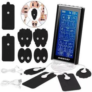 3-in-1 TENS Unit Rechargeable Muscle Stimulator EMS Dual Channel with 10 Reusable Electrode Pads 36 Modes for Back Neck Pain Muscle Therapy Pain Management Pulse Massager