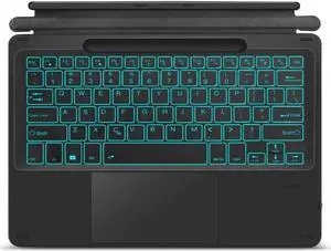 Type Cover for 13 inch Microsoft Surface Pro 10 / Pro 9 / Pro 8 / Pro X Wireless Thin Bluetooth Keyboard with Trackpad, 7 Colors Backlit Pencil Holder